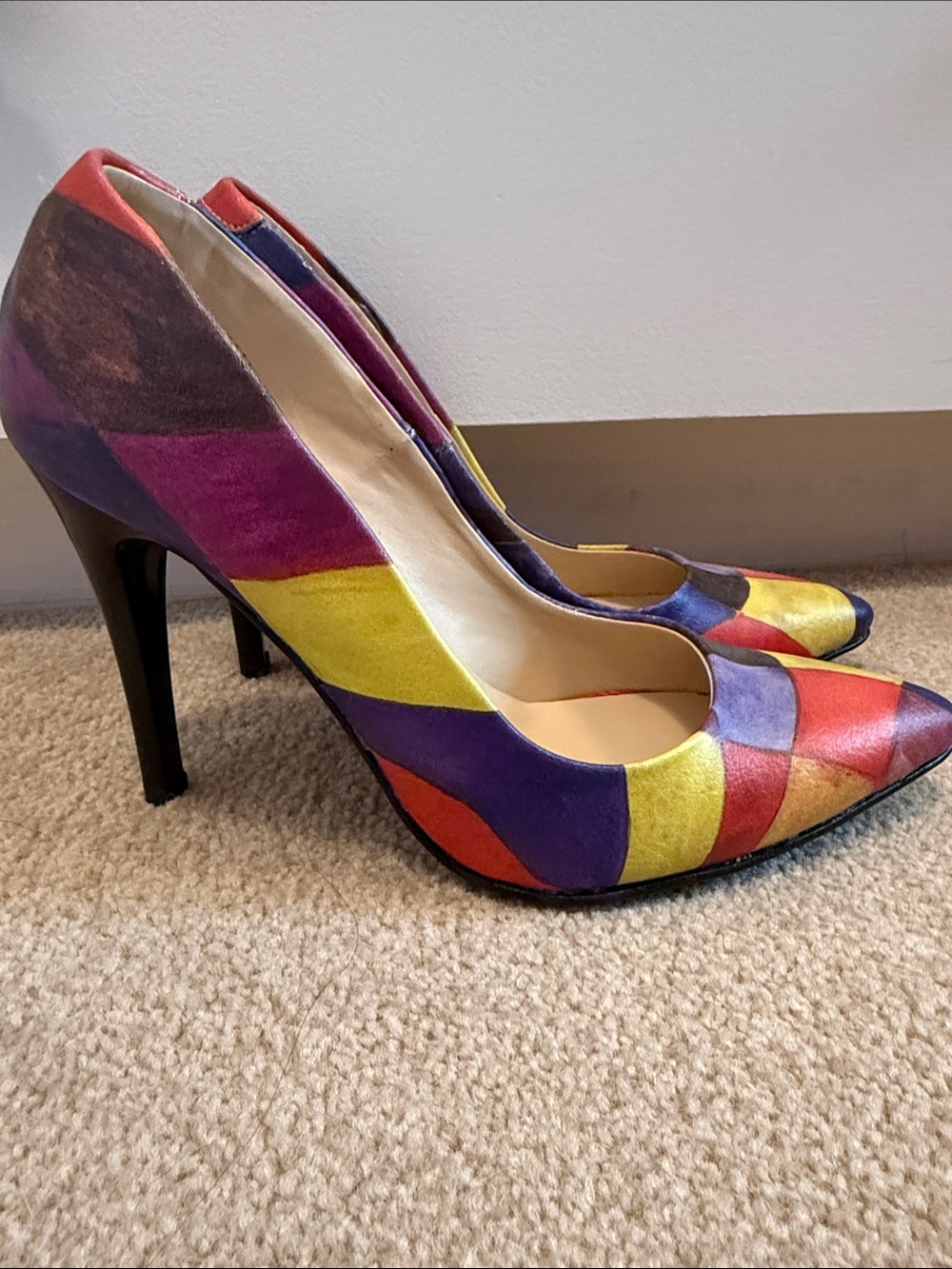 Brand new. Never worn! 35 Colorblock Pointed-Toe High Heels - Multicolor